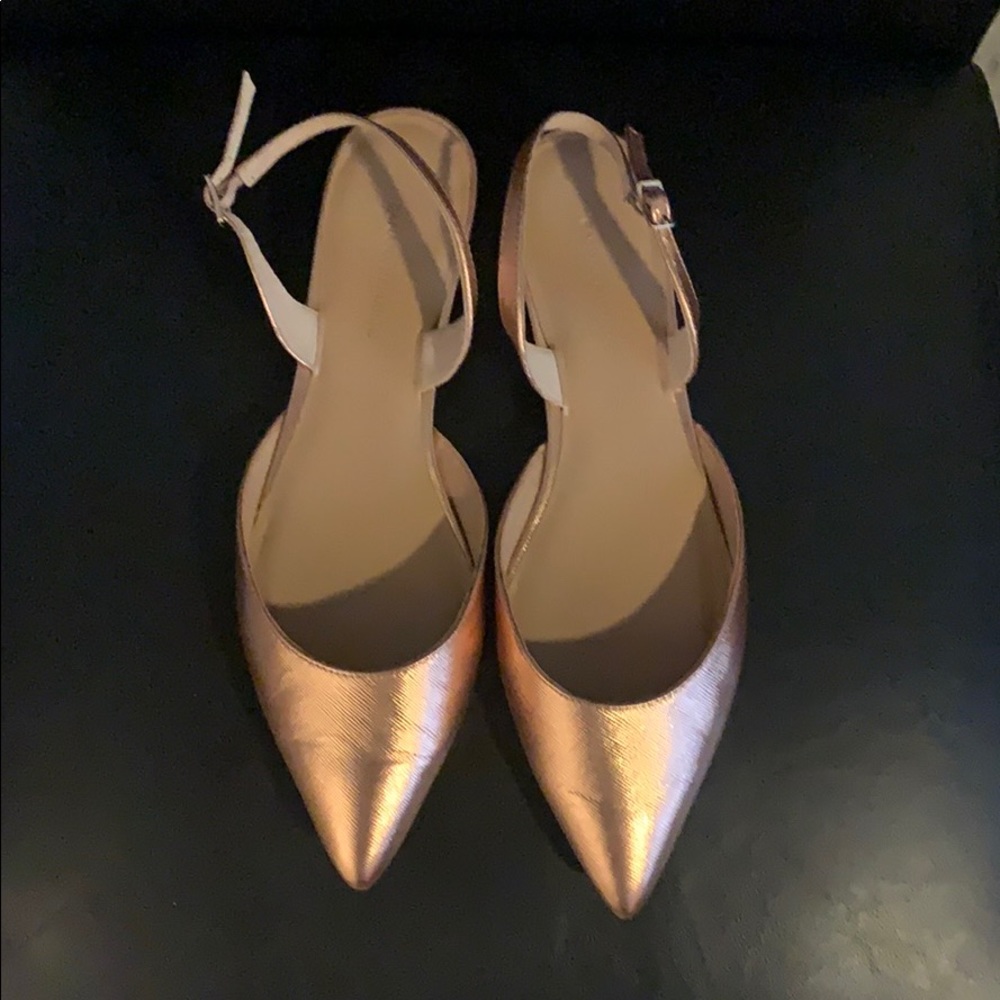 Banana Republic rose gold pointed toe flats